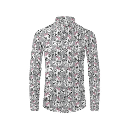 Maltese Pattern Print Design 01 Men's Long Sleeve Shirt