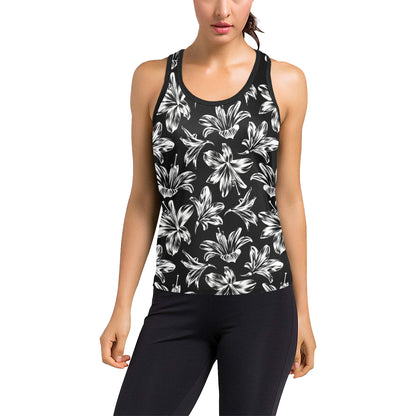 Amaryllis Pattern Print Design AL04 Women's Racerback Tank Top