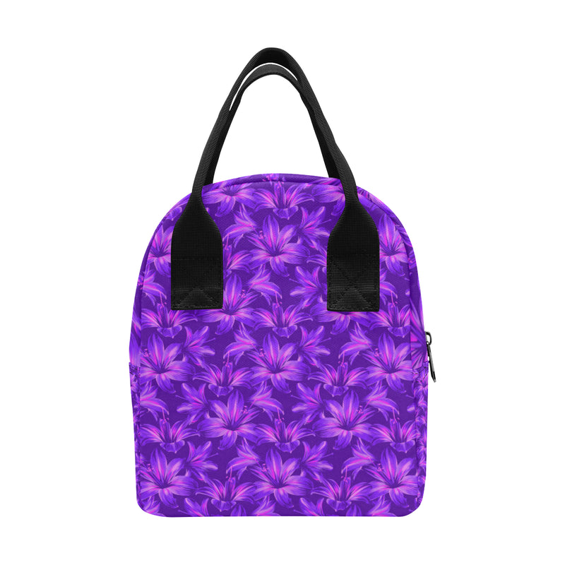 Amaryllis Pattern Print Design AL03 Insulated Lunch Bag