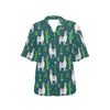 Llama Cactus Pattern Print Design 013 Women's Hawaiian Shirt