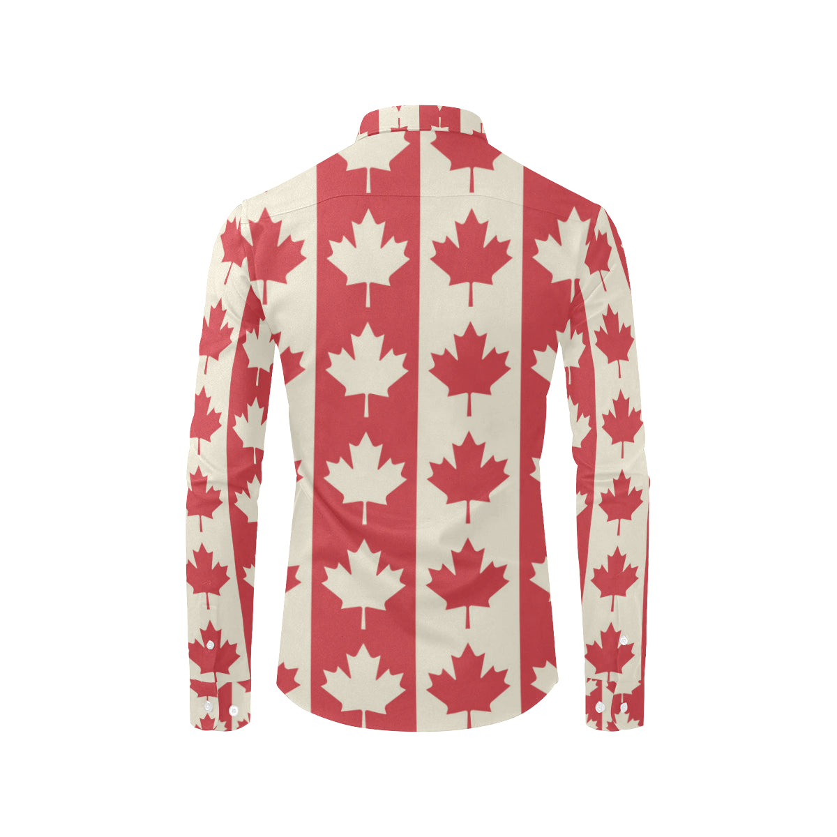 Maple Leaf Pattern Print Design 02 Men's Long Sleeve Shirt
