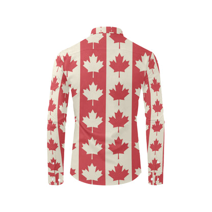 Maple Leaf Pattern Print Design 02 Men's Long Sleeve Shirt