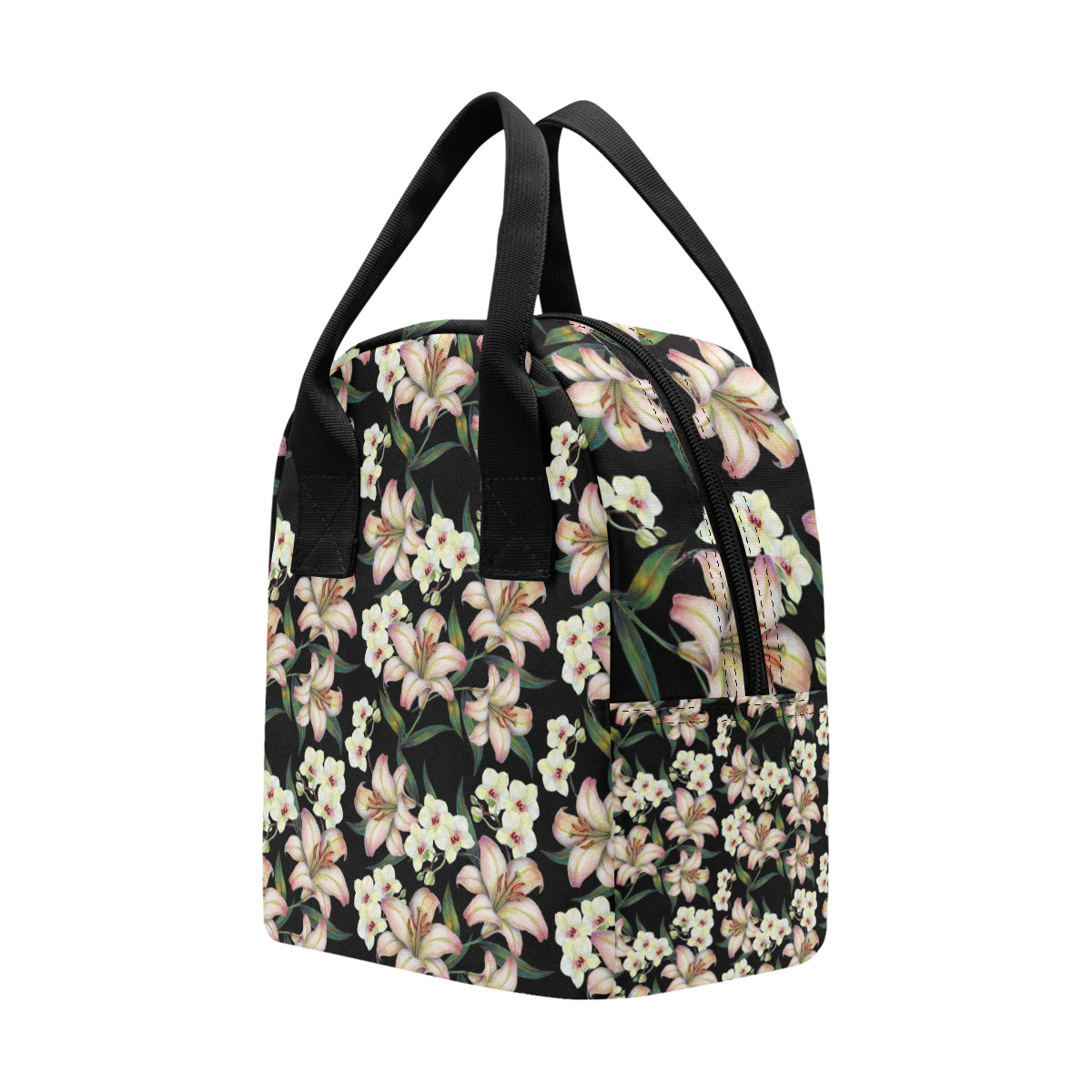 Lily Pattern Print Design LY03 Insulated Lunch Bag