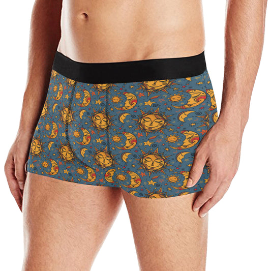 Celestial Moon Sun Pattern Print Design 02 Men's Boxer Briefs