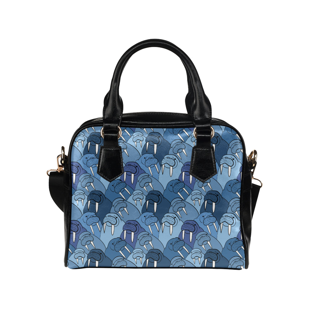 Walrus Pattern Print Design 01 Shoulder Handbag