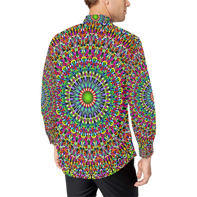 Bohemian Colorful Style Print Men's Long Sleeve Shirt