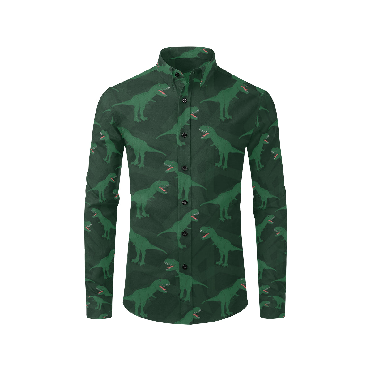 T Rex Pattern Print Design A06 Men's Long Sleeve Shirt