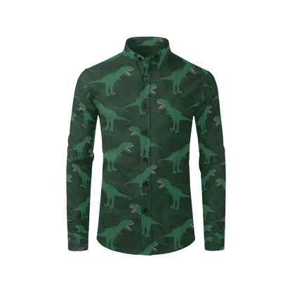 T Rex Pattern Print Design A06 Men's Long Sleeve Shirt