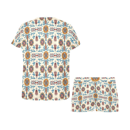 Suzani Print Design LKS301 Women's Short Pajama Set