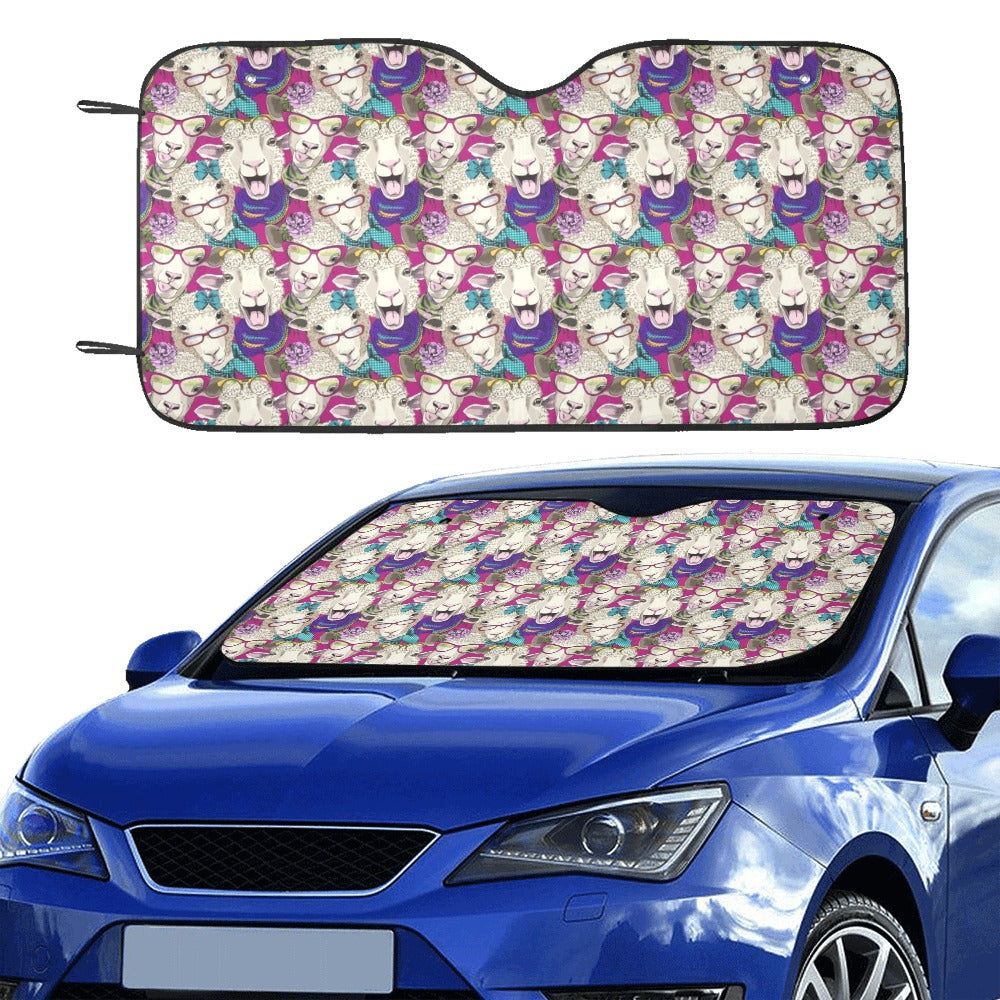 Sheep Print Design LKS403 Car front Windshield Sun Shade