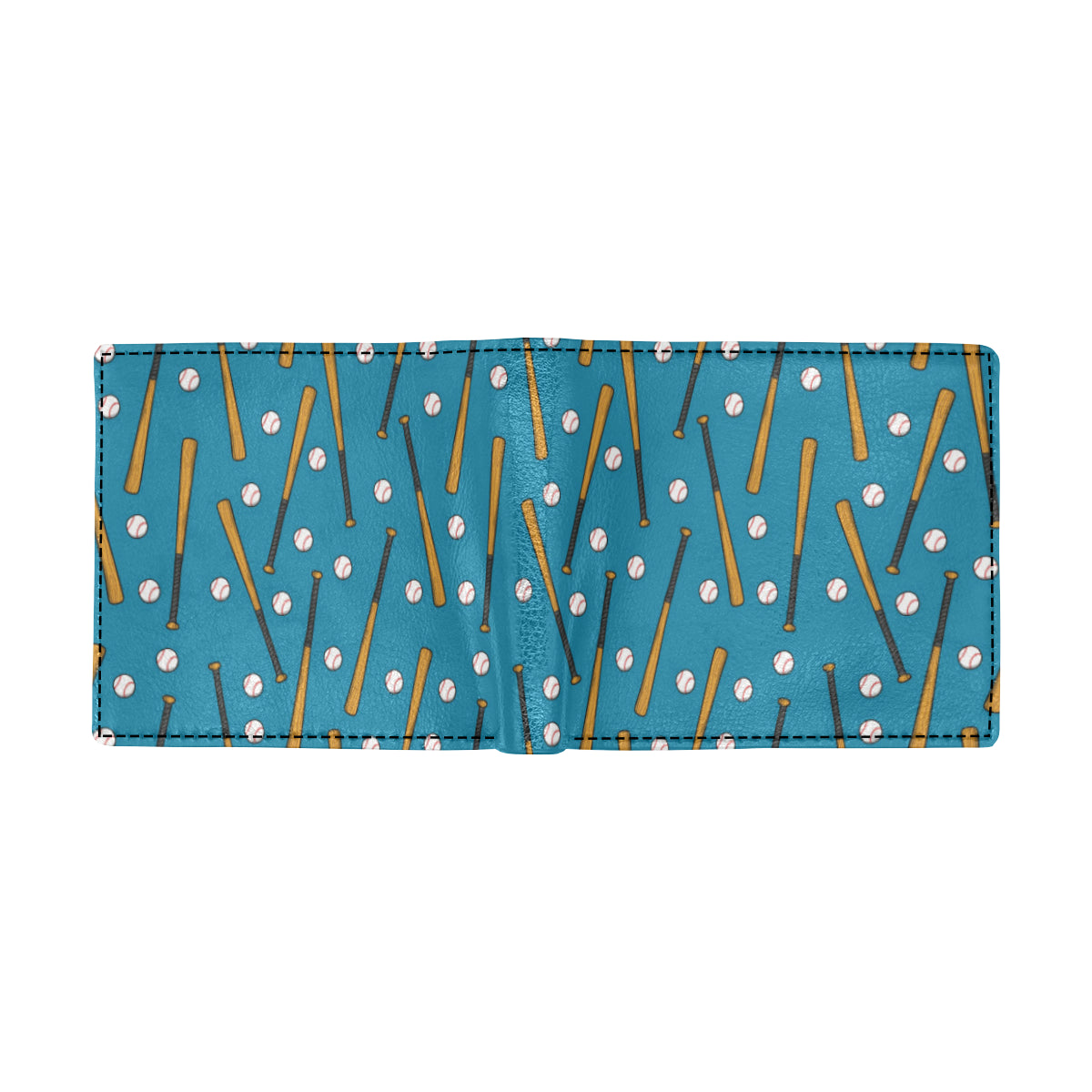 Baseball Pattern Print Design 01 Men's ID Card Wallet