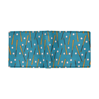 Baseball Pattern Print Design 01 Men's ID Card Wallet