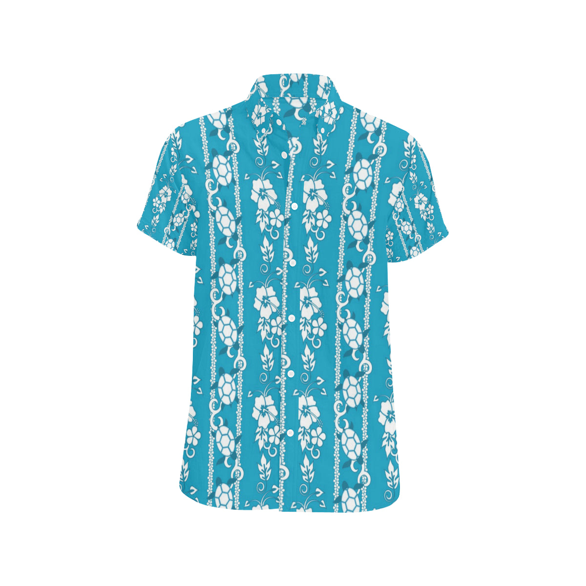 Hawaiian Themed Pattern Print Design H025 Men's Short Sleeve Button Up Shirt
