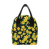 Yellow Hibiscus Pattern Print Design HB08 Insulated Lunch Bag