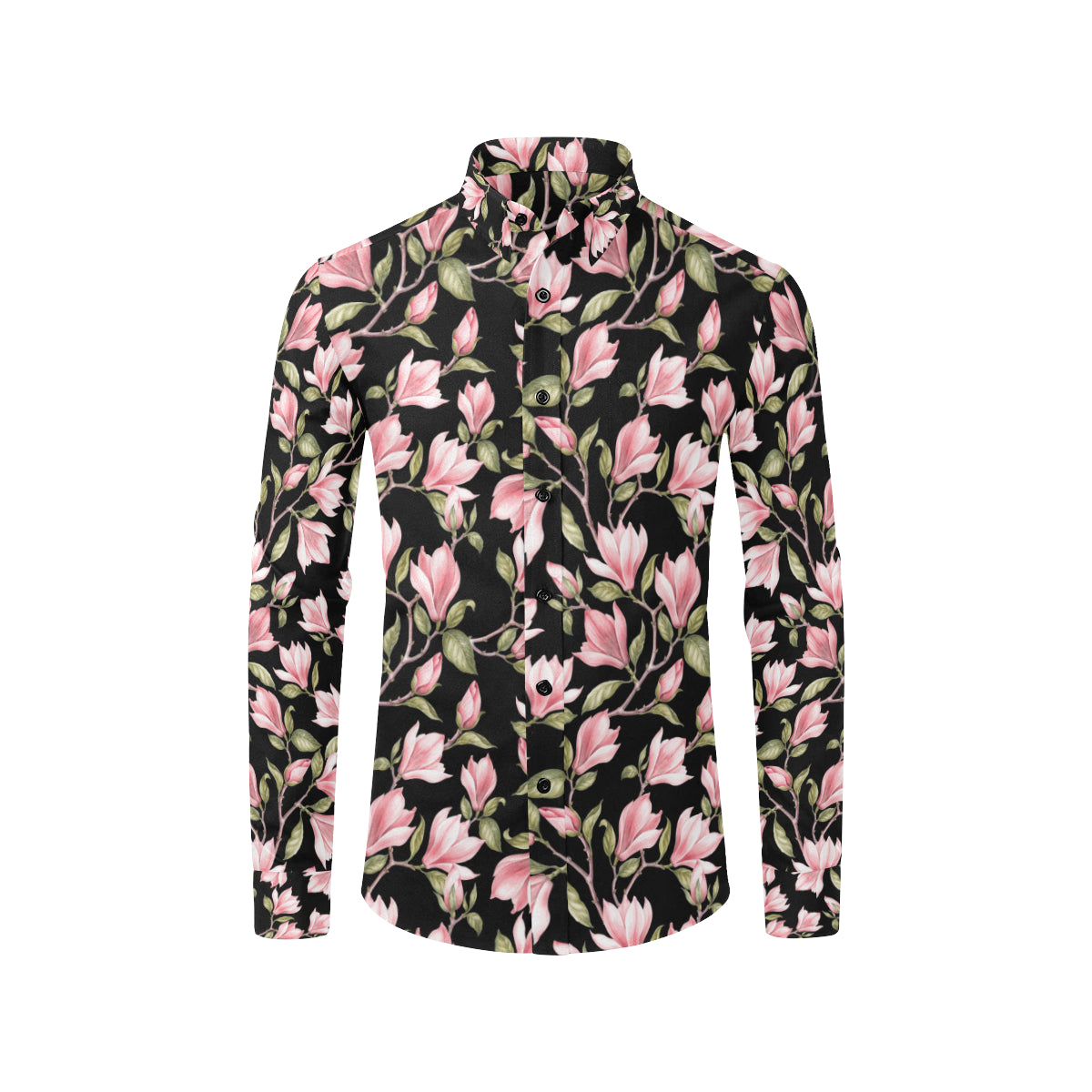 Magnolia Pattern Print Design MAG03 Men's Long Sleeve Shirt