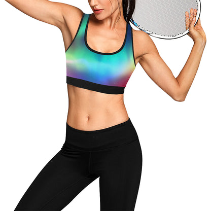 Aurora Borealis Pattern Print Design 02 Sports Bra