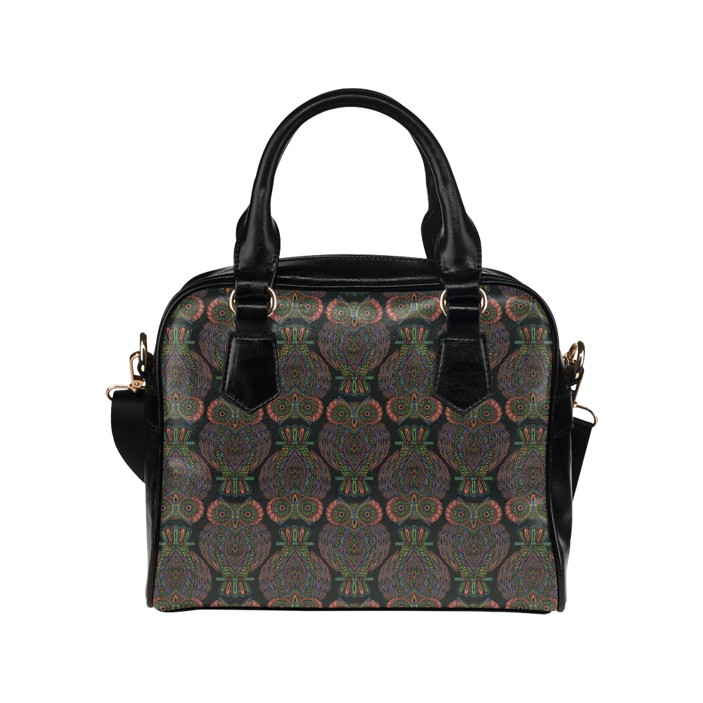 Owl Pattern Print Design A05 Shoulder Handbag