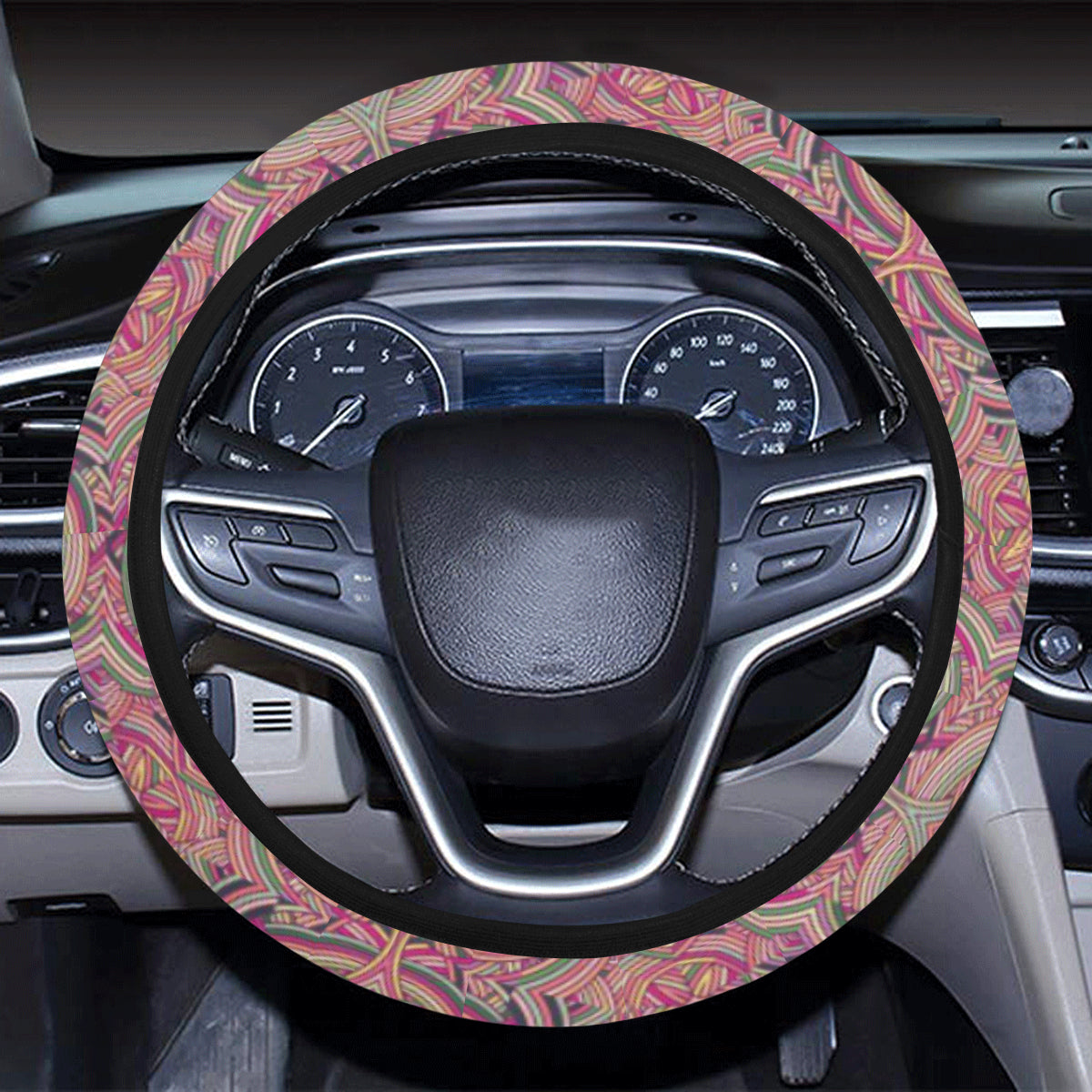 Celtic Pattern Print Design 04 Steering Wheel Cover with Elastic Edge