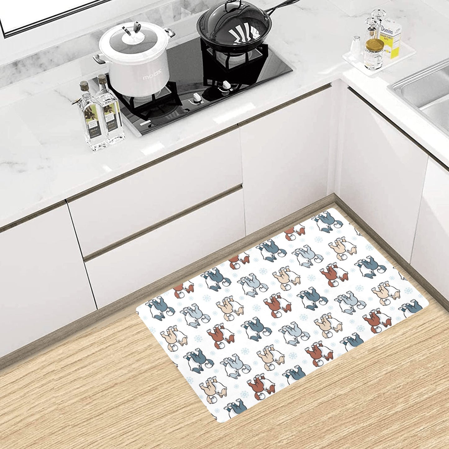 Alaskan Malamute Pattern Print Design 02 Kitchen Mat