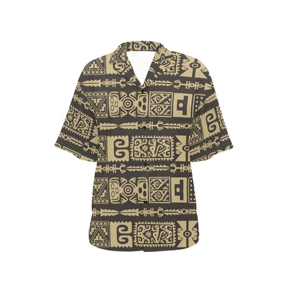 Mayan Pattern Print Design 03 Women's Hawaiian Shirt