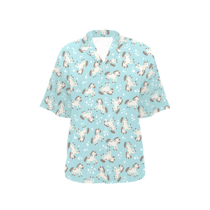 Horse Cute Print Design LKS306 Women's Hawaiian Shirt