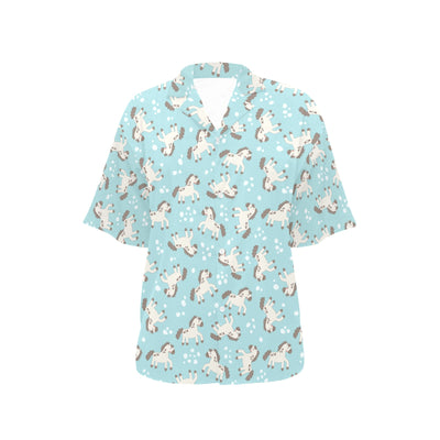 Horse Cute Print Design LKS306 Women's Hawaiian Shirt