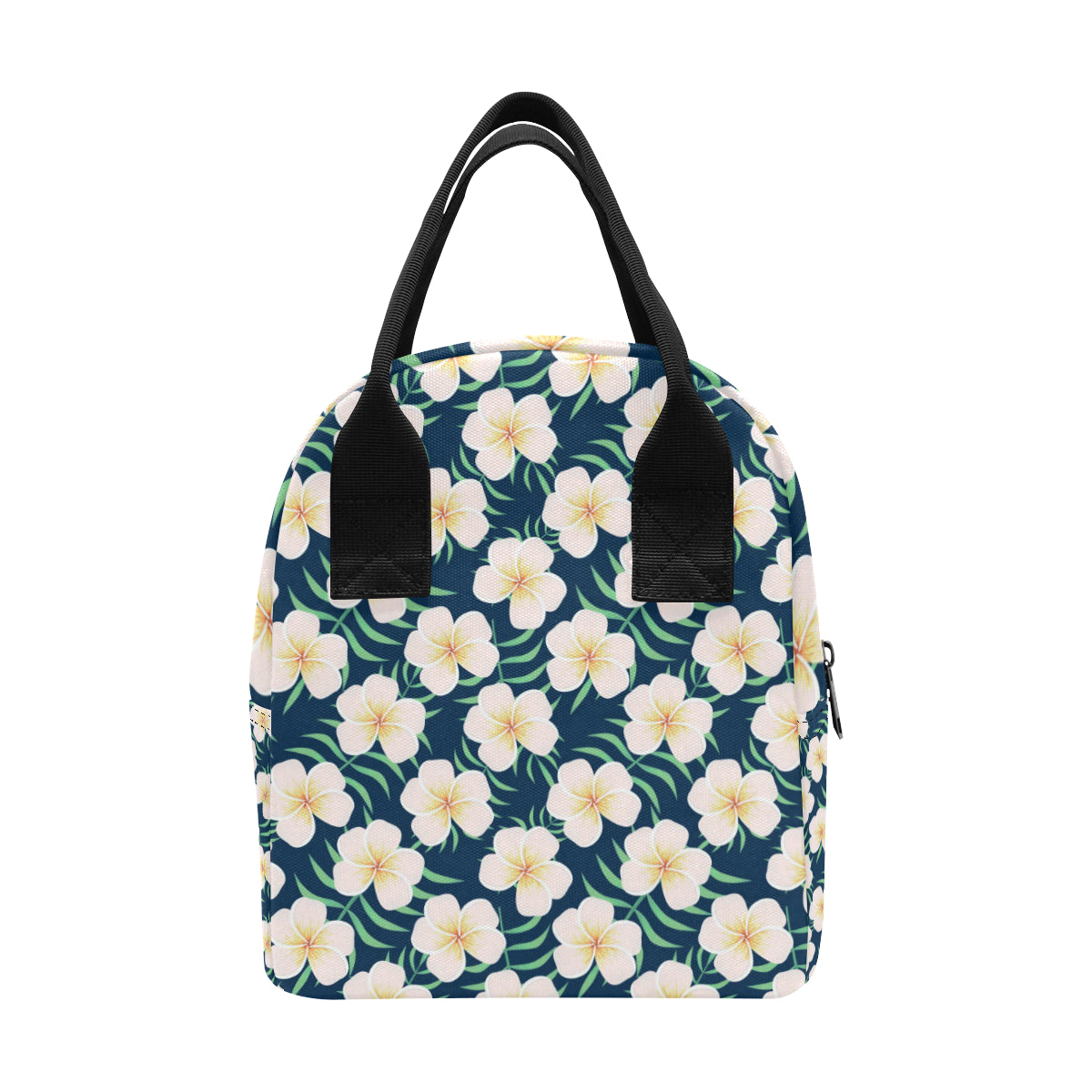 Pink Plumeria Pattern Print Design PM016 Insulated Lunch Bag