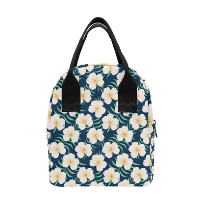 Pink Plumeria Pattern Print Design PM016 Insulated Lunch Bag