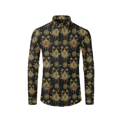 lotus Boho Pattern Print Design LO03 Men's Long Sleeve Shirt