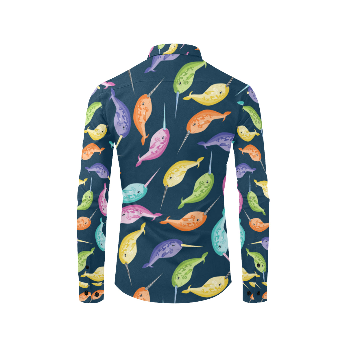 Narwhal Colorful Pattern Print Design 03 Men's Long Sleeve Shirt