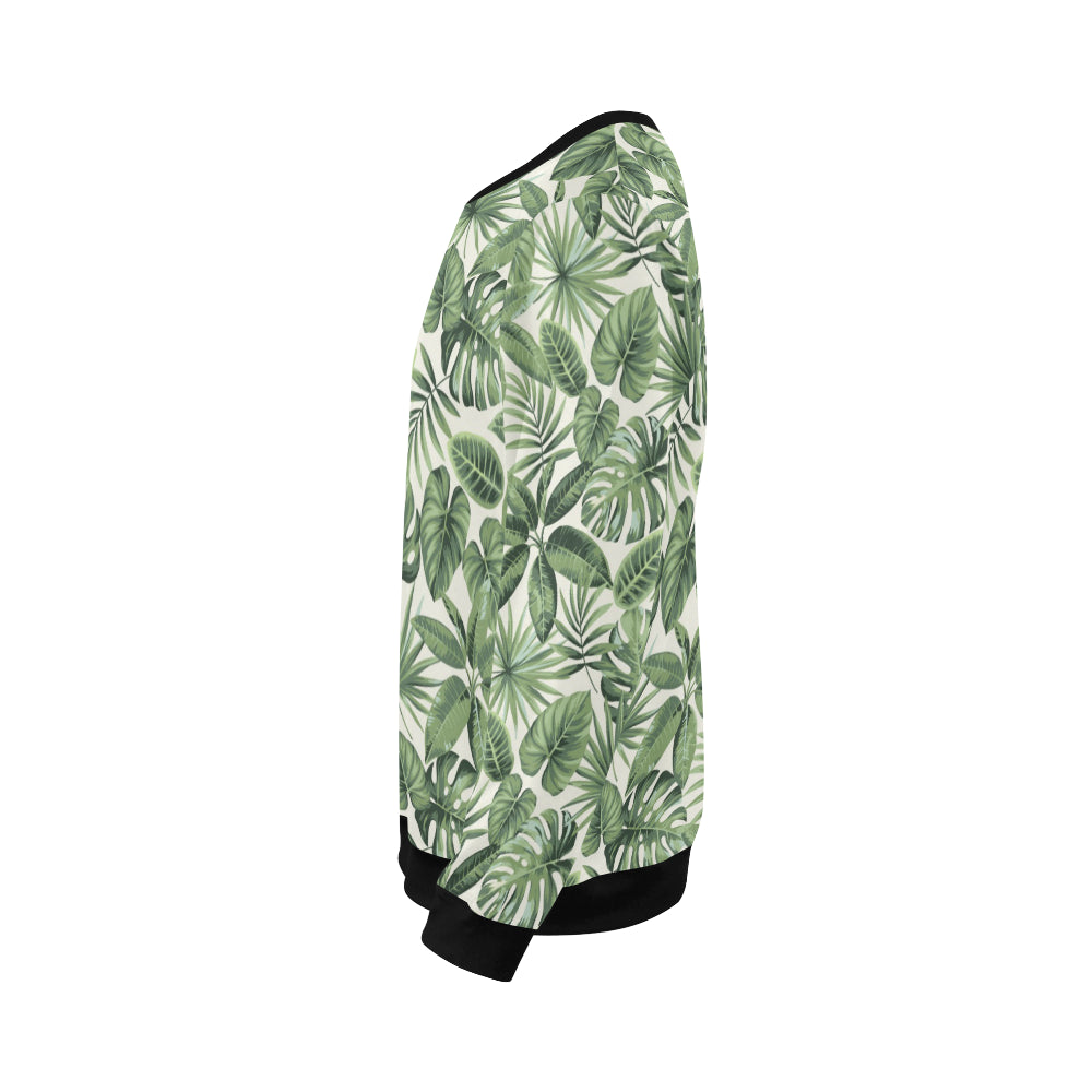 Palm Leaves Pattern Print Design PL014 Men Long Sleeve Sweatshirt