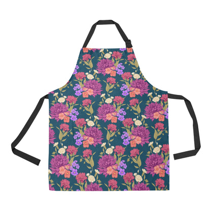 Dahlia Pattern Print Design DH01 Apron with Pocket