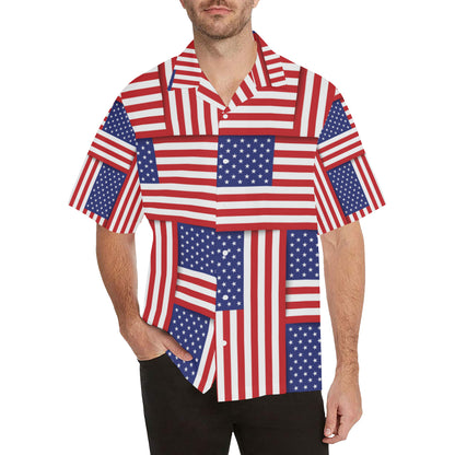Patriotic US Flag Pattern Print Design A01 Men's Hawaiian Shirt