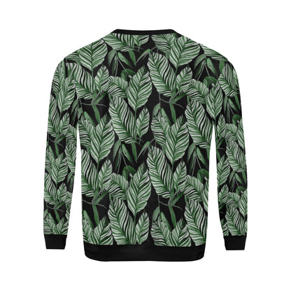Palm Leaves Pattern Print Design PL09 Men Long Sleeve Sweatshirt