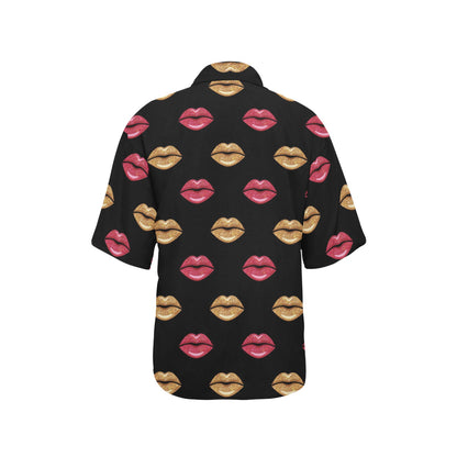 Lip Pattern Print Design 03 Women's Hawaiian Shirt