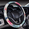 Hibiscus Print Steering Wheel Cover with Elastic Edge