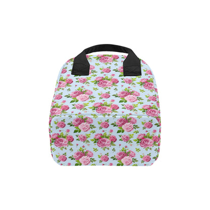 Rose Pink Pattern Print Design RO08 Insulated Lunch Bag