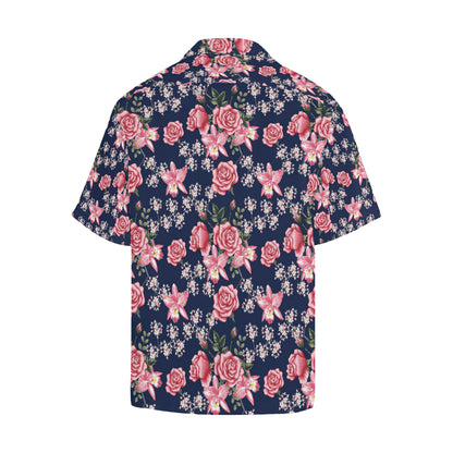 Rose Pattern Print Design A05 Men's Hawaiian Shirt