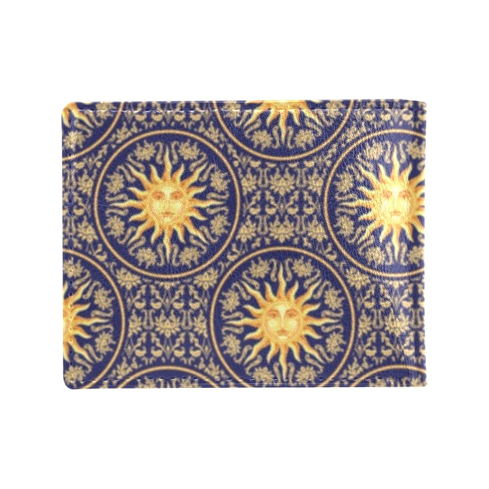 Celestial Gold Sun Face Men's ID Card Wallet