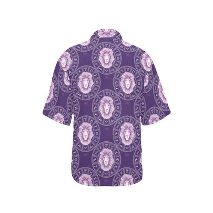 Leo Pattern Print Design 04 Women's Hawaiian Shirt