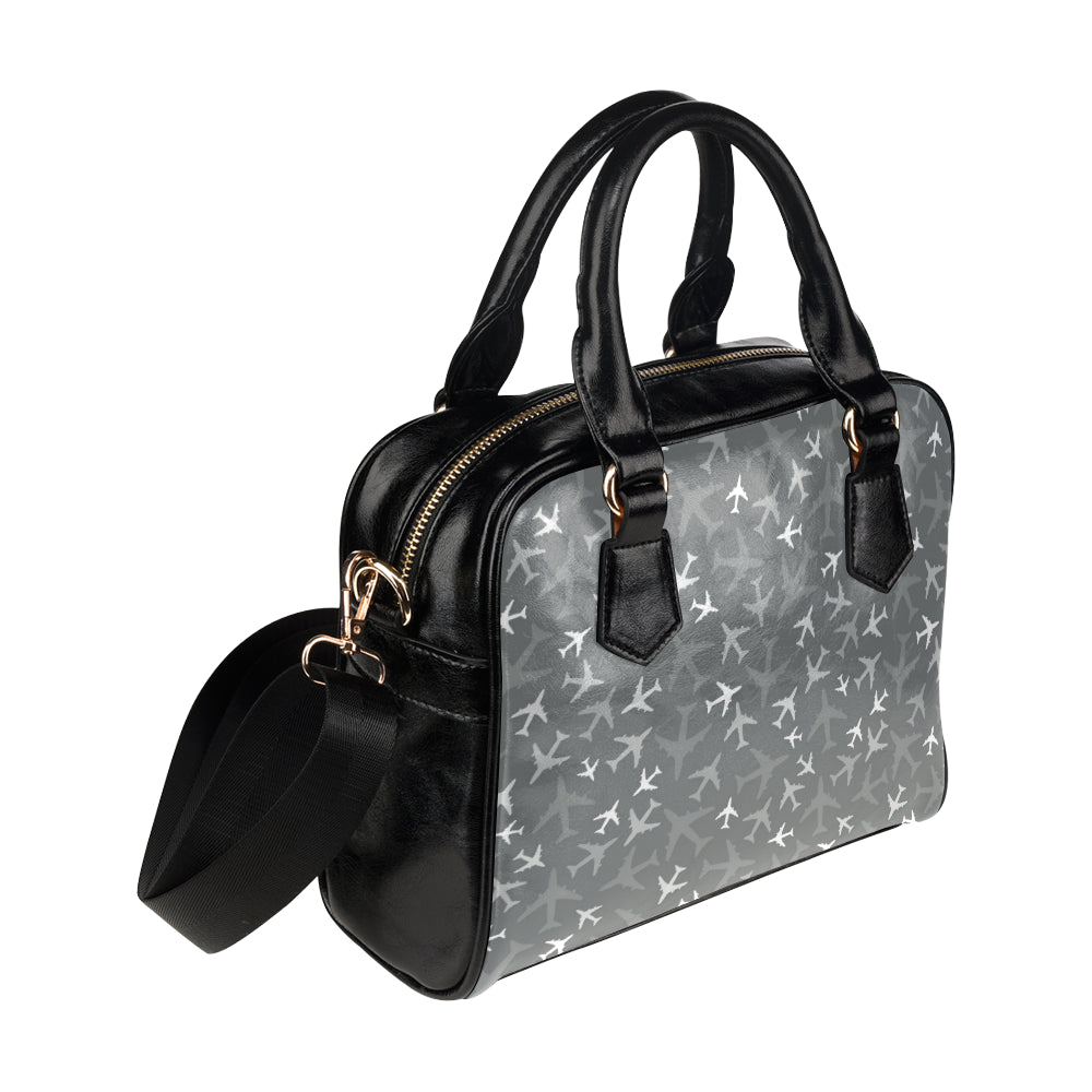 Airplane Pattern Print Design 02 Shoulder Handbag
