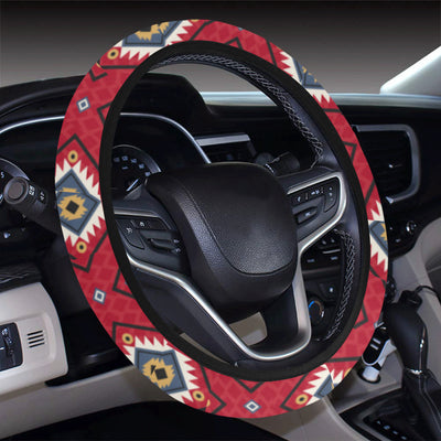 Aztec Pattern Print Design 10 Steering Wheel Cover with Elastic Edge