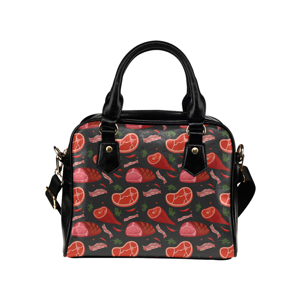 Meat Pattern Print Design 03 Shoulder Handbag