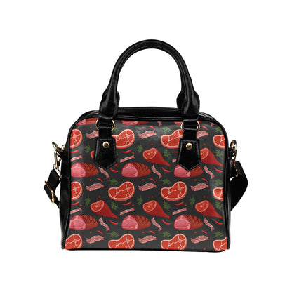 Meat Pattern Print Design 03 Shoulder Handbag