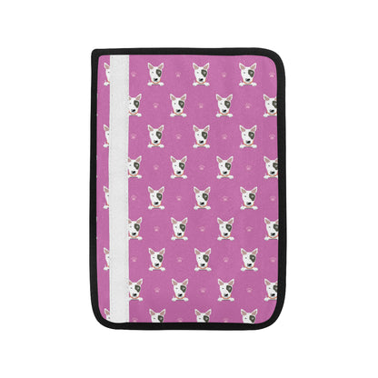 Bull Terrier Happy Print Pattern Car Seat Belt Cover