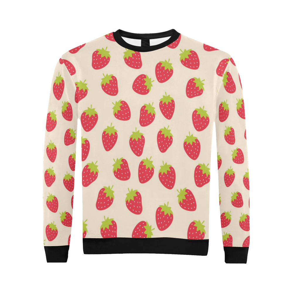 Strawberry Pattern Print Design SB02 Men Long Sleeve Sweatshirt
