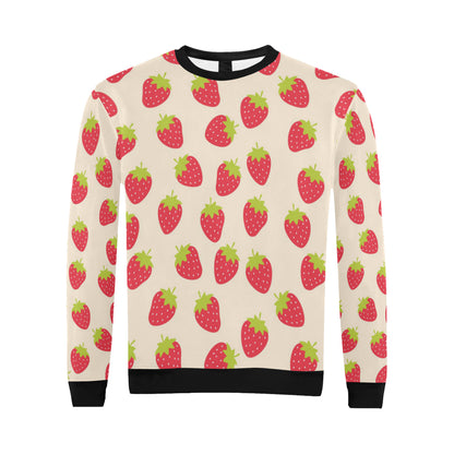 Strawberry Pattern Print Design SB02 Men Long Sleeve Sweatshirt