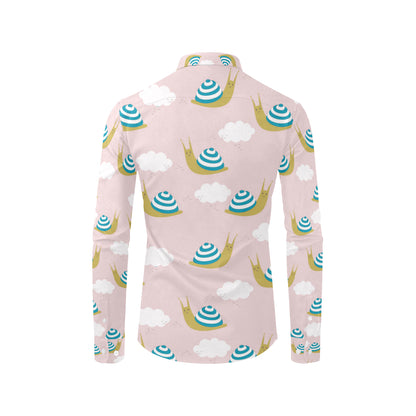 Snail Pattern Print Design 02 Men's Long Sleeve Shirt