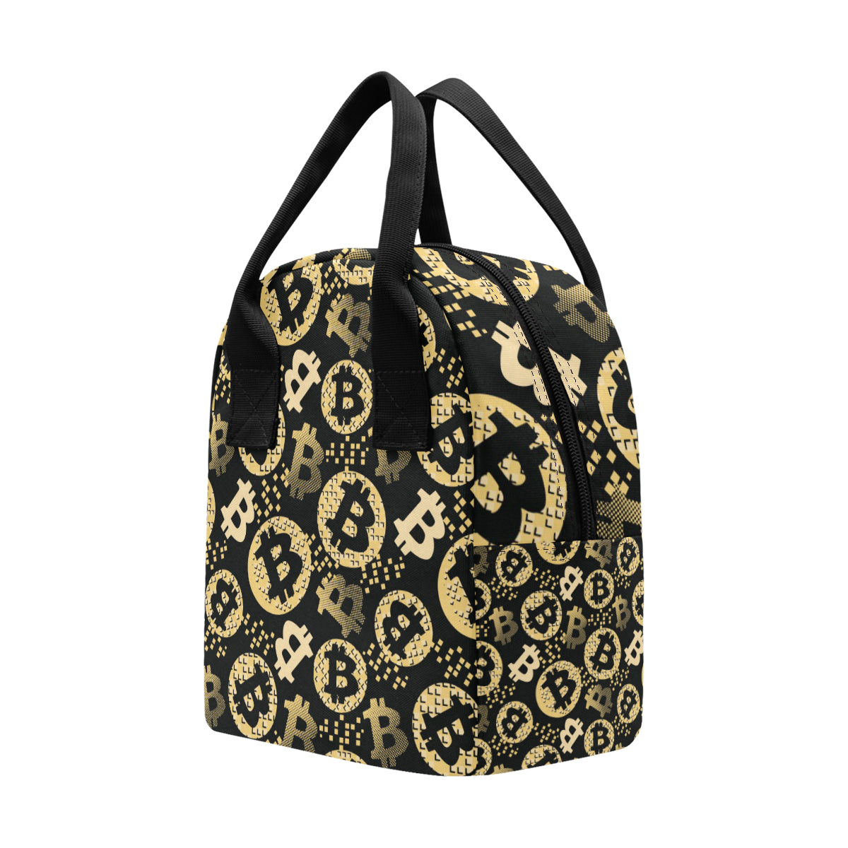 Bitcoin Pattern Print Design DO06 Insulated Lunch Bag