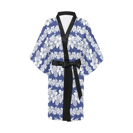 Hawaiian Themed Pattern Print Design H07 Women Kimono Robe